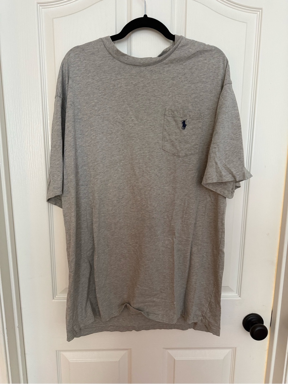 Polo by Ralph Lauren Heather Gray Pocket Tee with Navy Logo